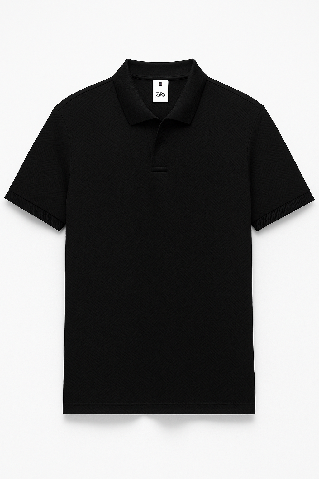 Polo Jacquard Preta da Zara