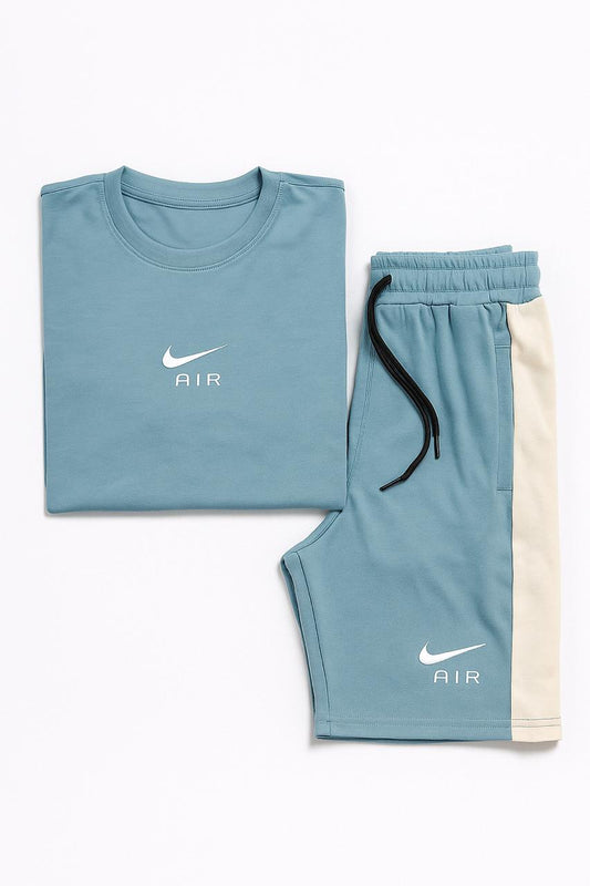 Kit Nike Air Azul com Faixas Brancas